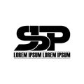 Lette SJP simple monogram logo icon design. Royalty Free Stock Photo