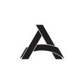 Letter aa linked curves line simple logo vector Royalty Free Stock Photo