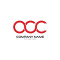 Letter acc, aoc logo design vector Royalty Free Stock Photo