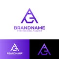 Letter AE Monogram Logo, suitable for business with AE or EA initials