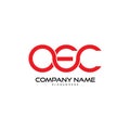 Letter AEC, OEC logo design vector