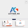 Letter AG or G creative logo template with business card template