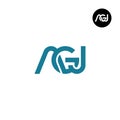 Letter AGJ Monogram Logo Design Royalty Free Stock Photo