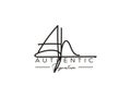 Letter AH Signature Logo Template Vector