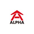 letter a alpha arrow up simple logo vector Royalty Free Stock Photo