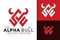 Letter A Alpha Bull Head logo vector icon illustration Royalty Free Stock Photo