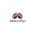 Letter A alpha coffee bean simple geometric colorful logo vector Royalty Free Stock Photo