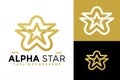 Letter A Alpha Star logo design vector symbol icon illustration Royalty Free Stock Photo