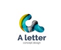 A letter alphabet round style logo business branding icon