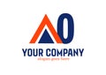 Letter AO Logo Design Vector