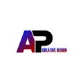Letter AP simple logo design vector. Royalty Free Stock Photo