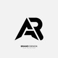Letter Ar or Ra initial unique shape abstract monogram logo Royalty Free Stock Photo