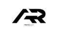 Letter Ar with right arrow negative space modern unique monogram logo Royalty Free Stock Photo