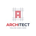 Letter Architecture Style vector Logo Design. Design plan with letter logotype