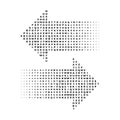 Letter arrow halftone gradients, graphic elements, vector illustration