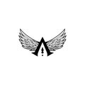 Letter A arrow head with eagle wing logo