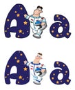 Letter A astronaut Royalty Free Stock Photo