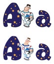 Letter A astronaut