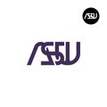 Letter ASW Monogram Logo Design Royalty Free Stock Photo