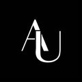 Letter AU Logo Design Template.