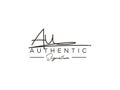 Letter AU Signature Logo Template Vector