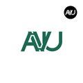 Letter AVU Monogram Logo Design Royalty Free Stock Photo