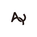 letter ay au abstract overlap logo vector