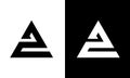 Letter Az or Za triangle shape modern unique logo Royalty Free Stock Photo