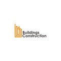 Letter b abstract building construction line art logo vector Royalty Free Stock Photo