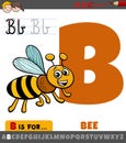 letter B from alphabet with cartoon bee insect
