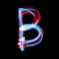 Letter B of the alphabet made from neon signs