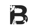 Letter b with angel, deer and christmas tree. element for Christmas and New Year design Royalty Free Stock Photo