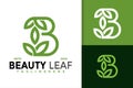 Letter B Beauty Leaf Logo Design, brand identity logos vector, modern logo, Logo Designs Vector Illustration Template Royalty Free Stock Photo