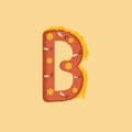 Letter B with bees and honey for children`s literature, print, typography, design element, logo, for books Royalty Free Stock Photo