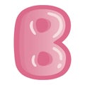 Letter B Bold Alphabet Pink Doodle Drawing Vector