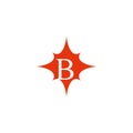 Letter b boom explosion symbol logo vector