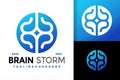 Letter B Brain Storm Logo vector icon illustration