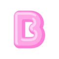 Letter B candy font. Caramel alphabet. lollipop lettering. Sweet