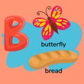 Letter b of the children s alphabet. Vector graphics Royalty Free Stock Photo