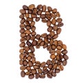 Letter B from coffee alphabet isolated on white Royalty Free Stock Photo