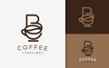 Letter B Coffee Brand Logo Design Concept