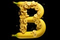 The letter B creatively crafted from bananas