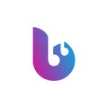 Letter B design element vector icon with unique music concept