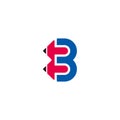 Letter b education pencil shape geometric design logo vector Royalty Free Stock Photo