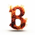 Luxury Fire Letter B On White Background