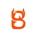 Letter b fire modern simple creative logo design