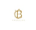 Letter B Floral Monogram Rounded Ornate Elegant Logo Design