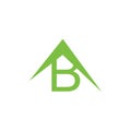 Letter b green mountain simple logo vector
