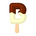 Letter B Ice Cream font. Popsicle alphabet. Cold Sweet lettering Royalty Free Stock Photo