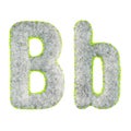 Handmade Gray Letter B isolated on white Royalty Free Stock Photo